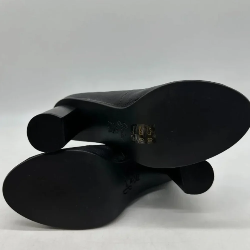 Joie Cordelia Black Leather Lace Up Peep Toe Ankle Boots Heels Sz 8 M Block Heel - Picture 5 of 10